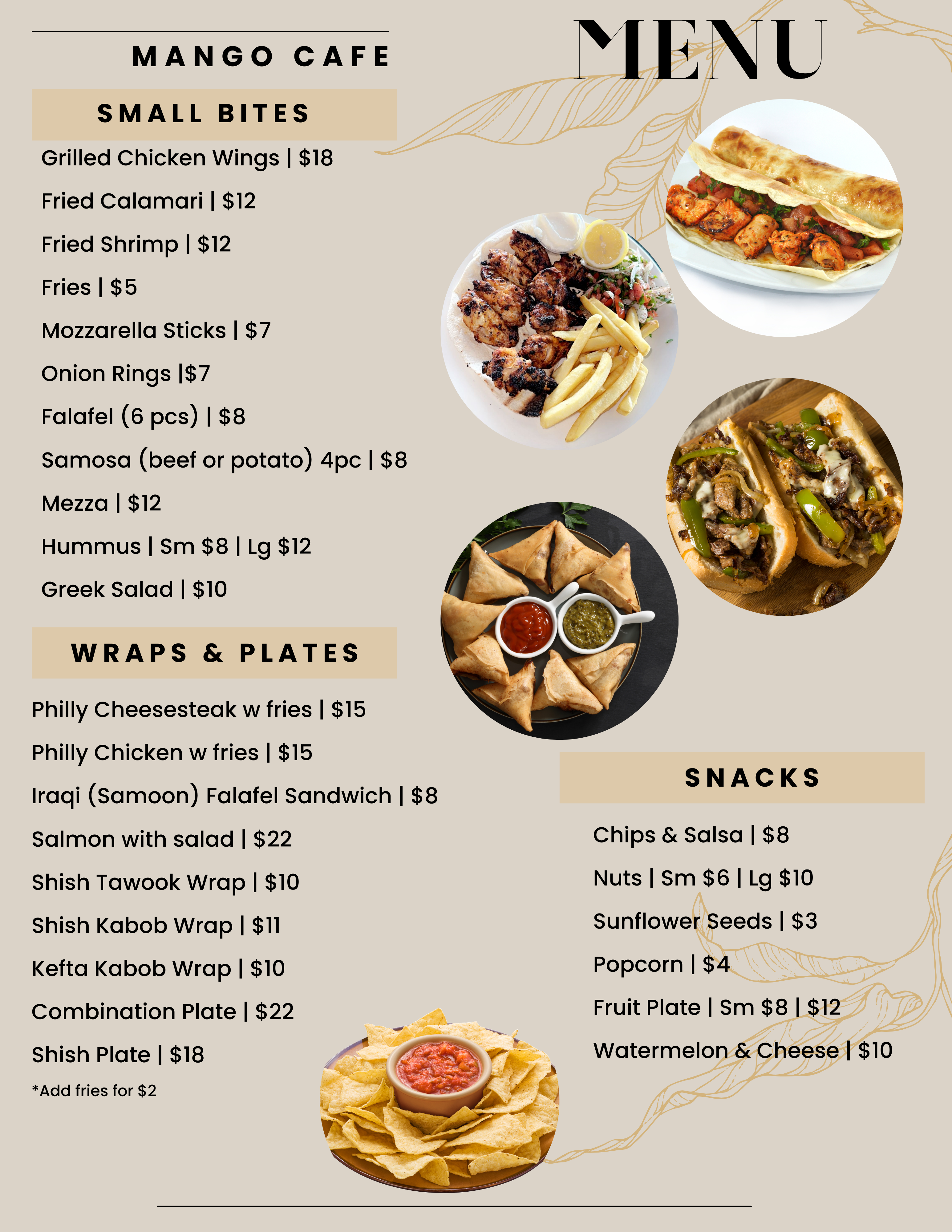 Menu Page 1